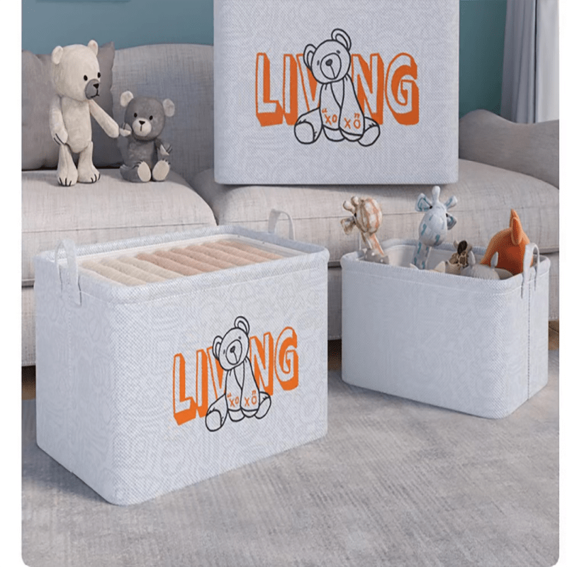 2pcs Home Fabric Children's Clothes Toys Storage Basket