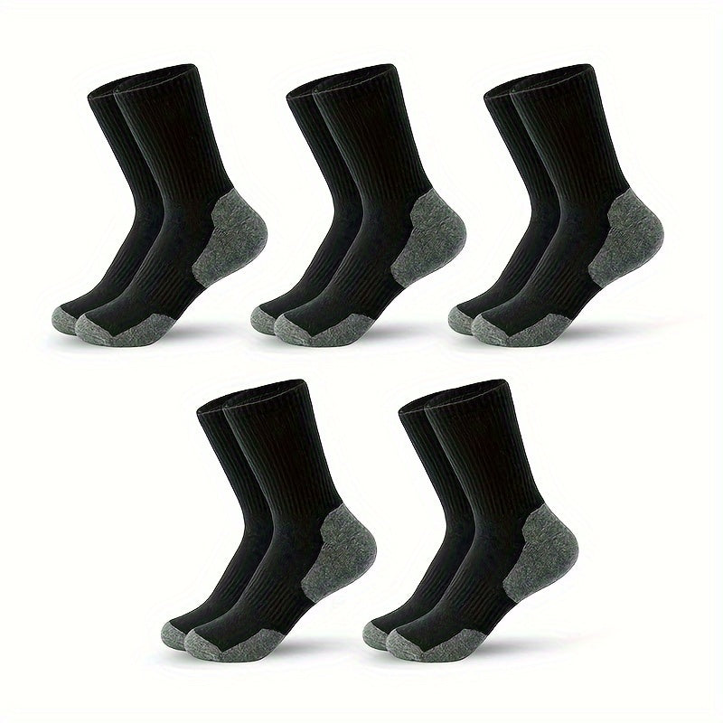 Men's Block Mid Crew Sport Socks - Sweat Absorbing, Comfy, Breathable