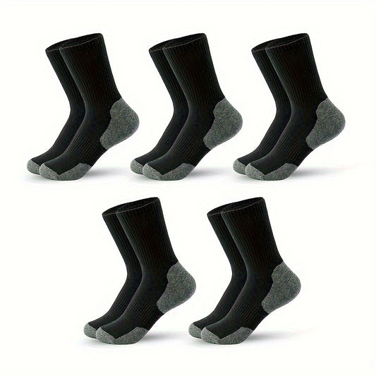 Men's Block Mid Crew Sport Socks - Sweat Absorbing, Comfy, Breathable