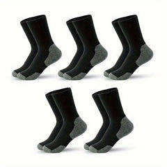 Men's Block Mid Crew Sport Socks - Sweat Absorbing, Comfy, Breathable