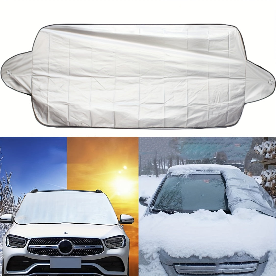 2pcs Foldable Car Windshield Covers Protect Car From Snow Sun Rain