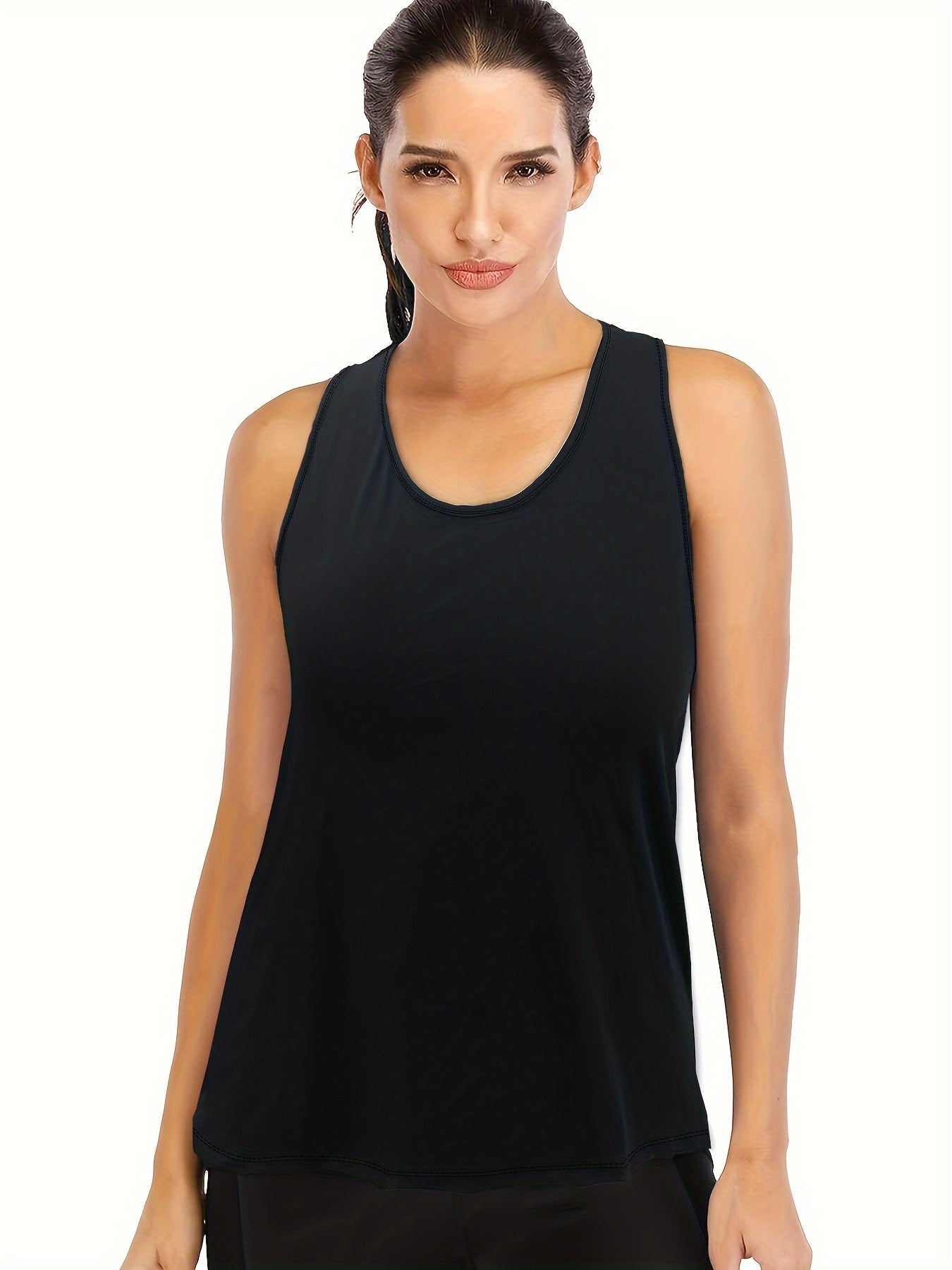 Mesh Contrast Plus Size Sports Tank Top