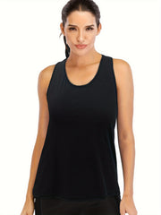 Solid Round Neck Fitness Tank Top