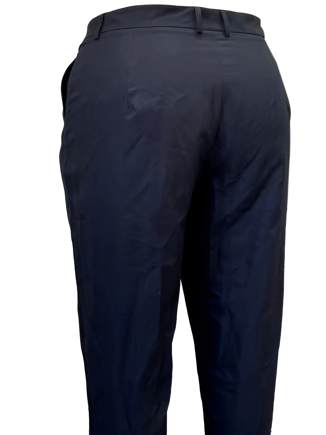 Solid Button Fly High Rise Trousers