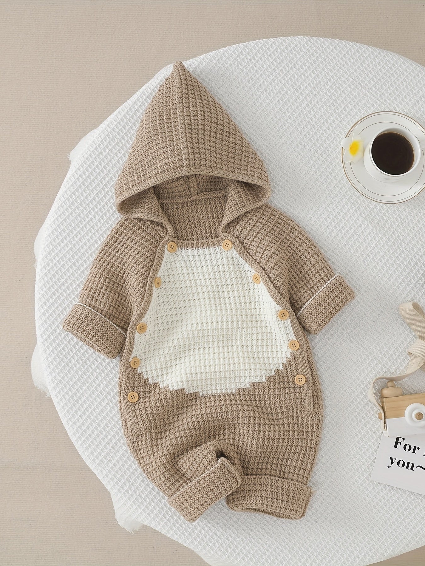 Baby Onesie Sweater Newborn Hooded Long Sleeve Casual Jumpsuit