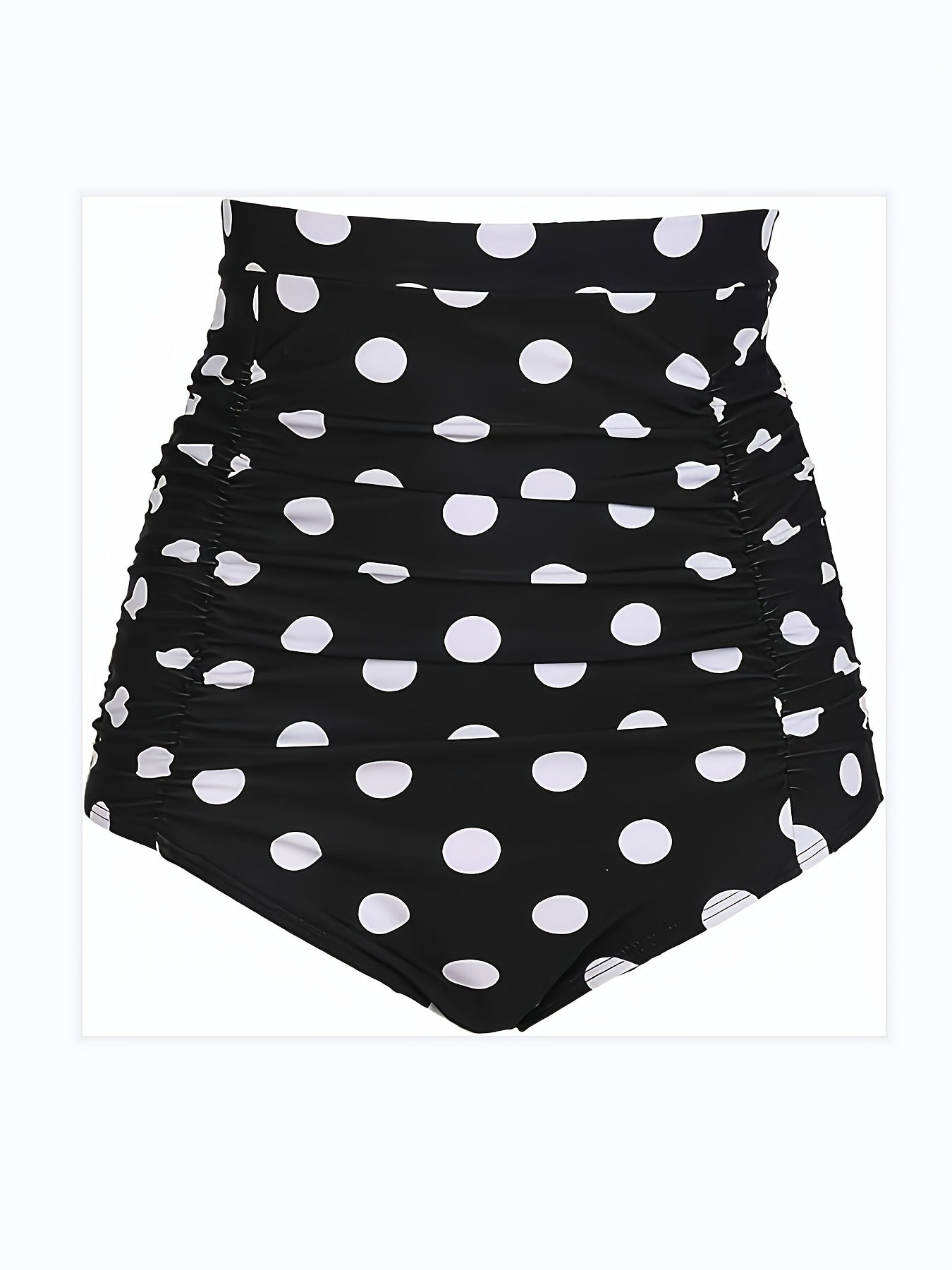 Coconut Tree Print Ruched High Waist Bikini Bottoms