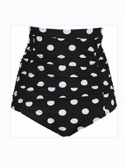 Coconut Tree Print Ruched High Waist Bikini Bottoms