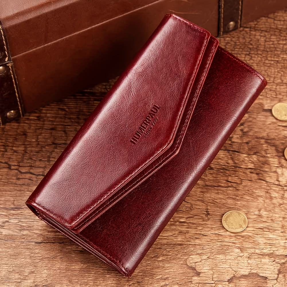Real Leather Women's Wallet Handbag Anti Magnetic Wallet
