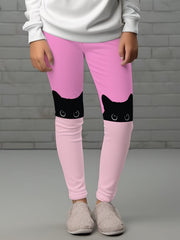 Kitty Graphic Leggings for Girls Fall Winter Gift