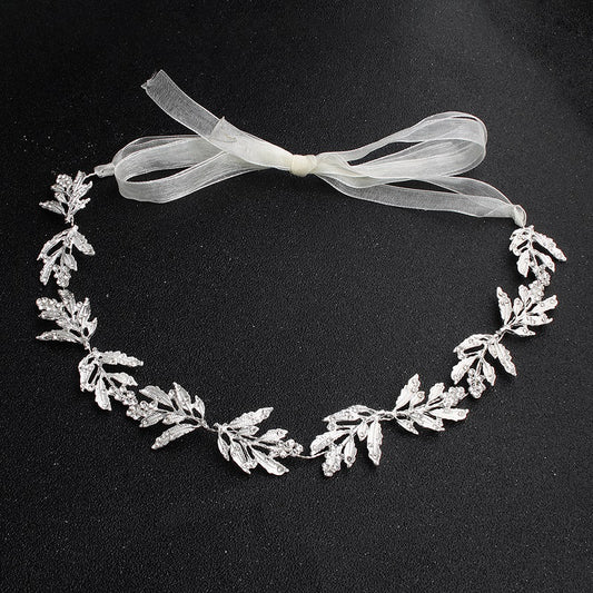 Vintage Leaf Bridal Hair Accessories Tiara Rhinestone Headband Wedding Headwear
