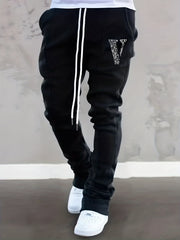 Cartoon Portrait Slim Fit Joggers Men's Casual Pants