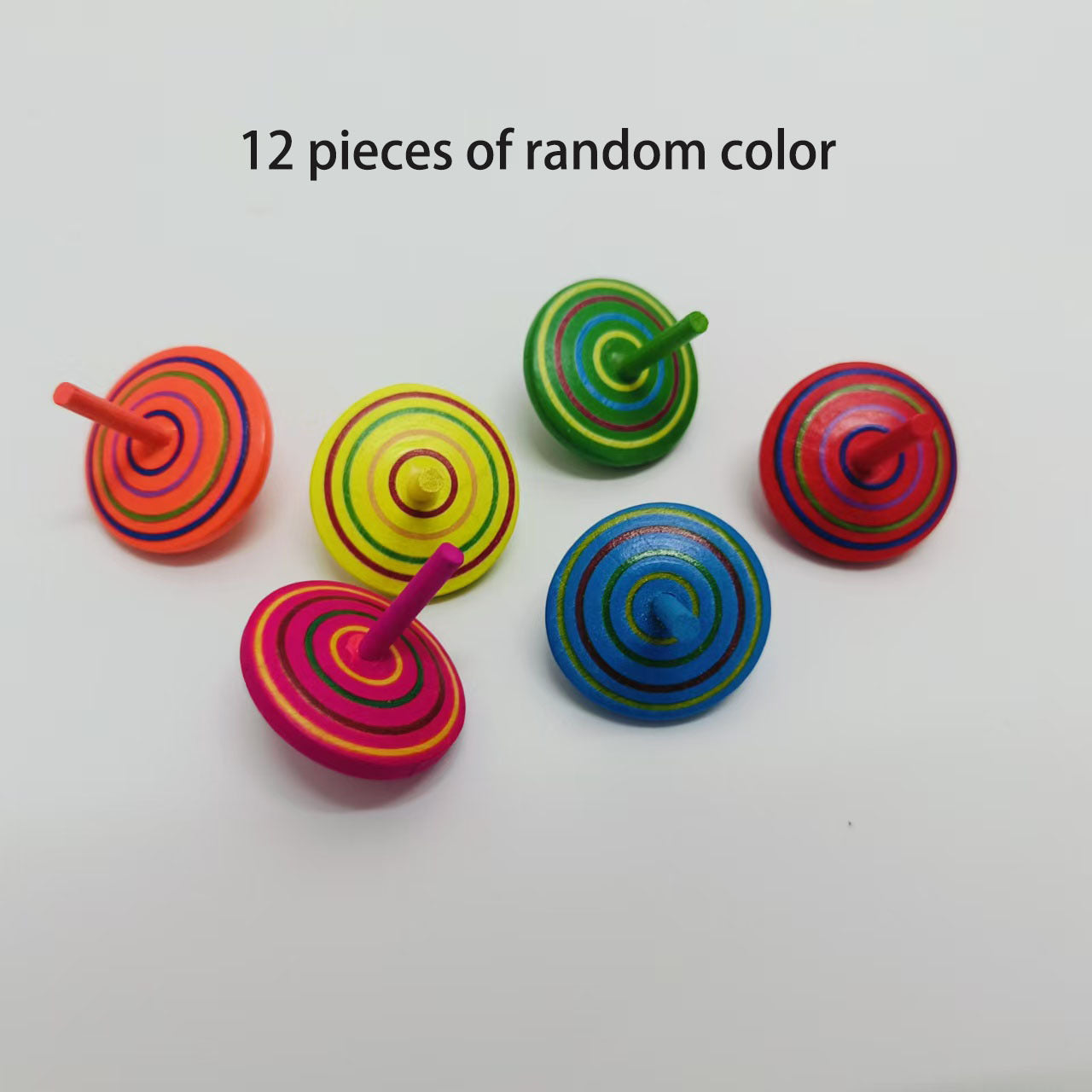 Colorful Wooden Spinning Top Safe Non-toxic Wooden Toy