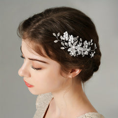 Bridal Hair Comb Side Comb Faux Pearl Crystal Head Piece
