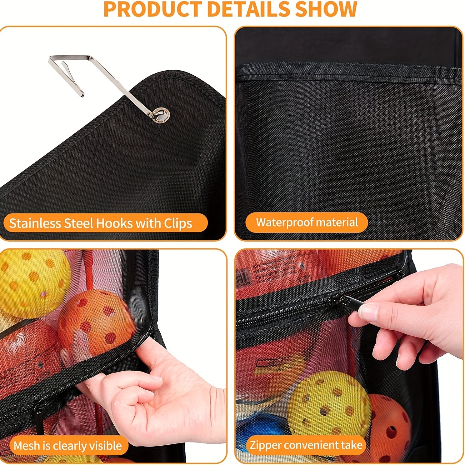 Sports Equipment Storage Bag Hanging Basketball Toy Storage Basket