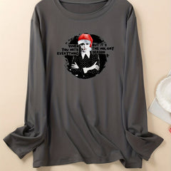Christmas Loungewear Top Women's Long Sleeve Round Neck T shirt
