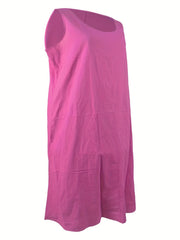 Casual Tank Dress Womens Round Neck Stretch Maxi Tank Dress
