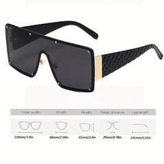 Y2K Gradient UV400 One Piece Sunglasses with Rivets