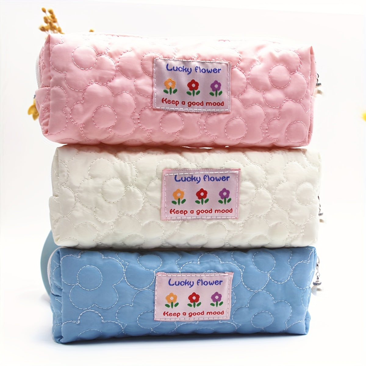 Flower Pattern Pencil Case Stationery Bag Large Capacity