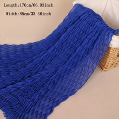 Pleated Voile Hijab Solid Scarf Casual Sunscreen Shawl Women Head Wrap Turban