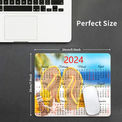 Calendar Mouse Pad with Stitched Edge Non Slip Base
