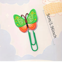 12pcs Cartoon Butterfly Paper Clips Bookmark Pliers School Stationery