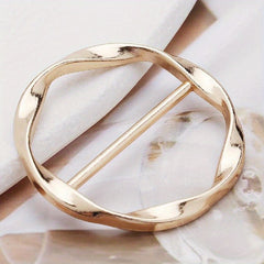 Metal Scarf Ring Clip Shawl Clips for Women Classic Hijab Metal Round Buckle