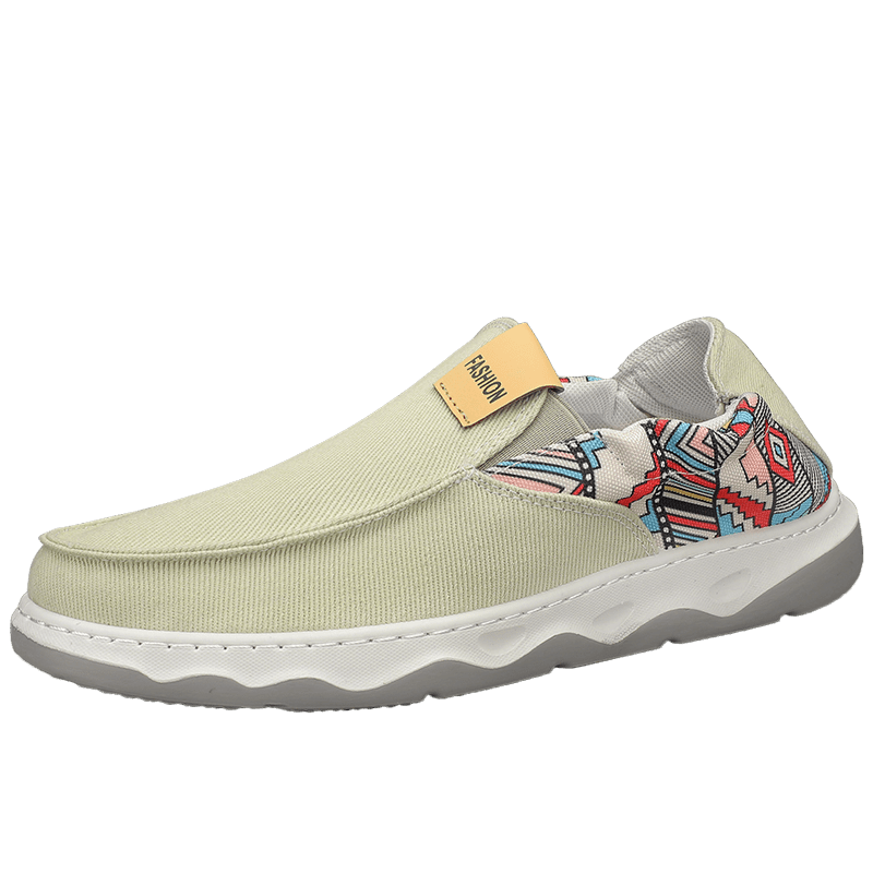 Men's Canvas Loafer Shoes Breathable Slip On Shoes
