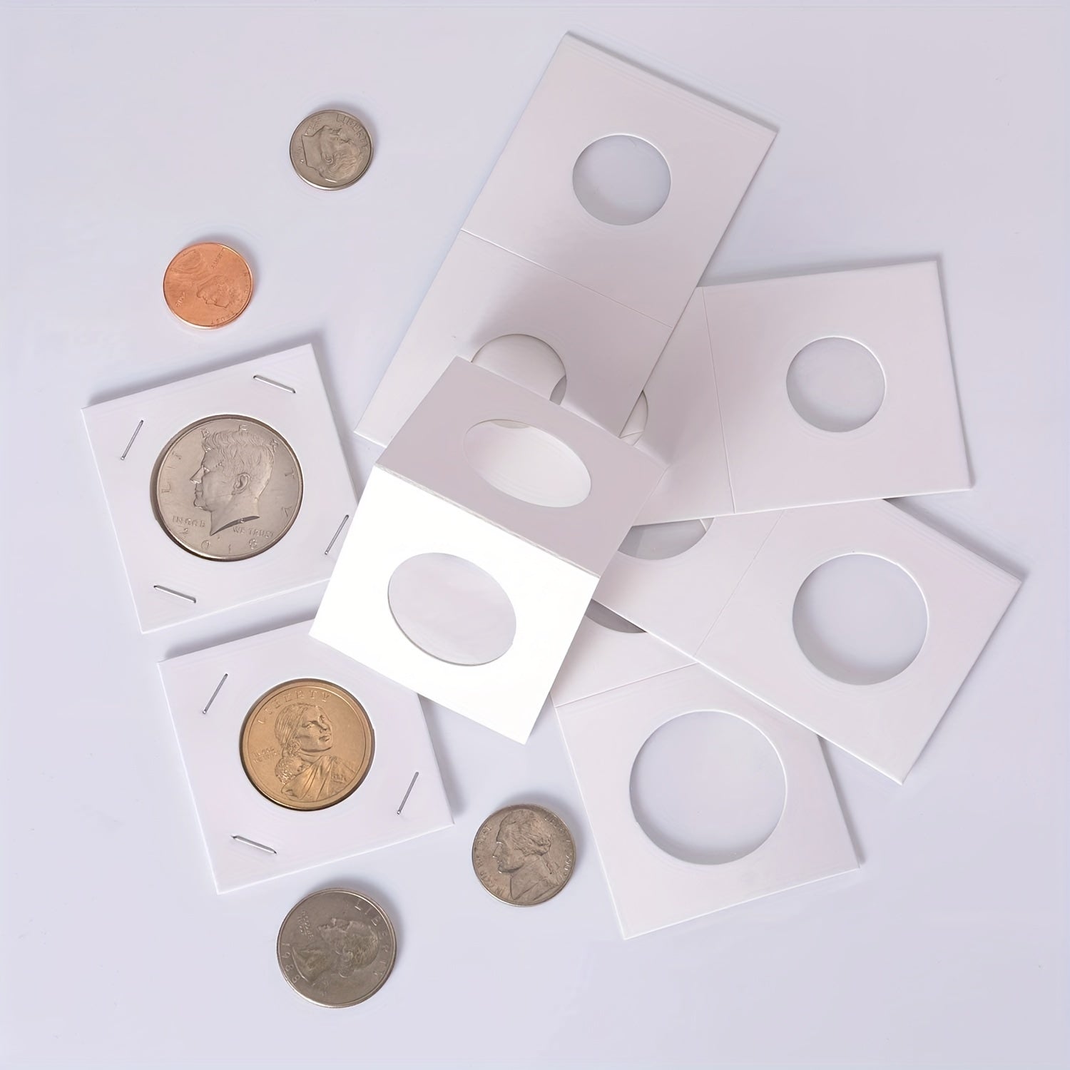 300-1200pcs Coin Collectors' Sleeves with Flip Cover