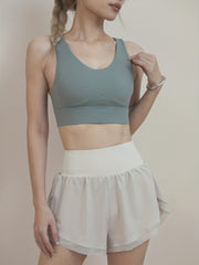 Criss Cross Straps Sporty Bra High Stretch