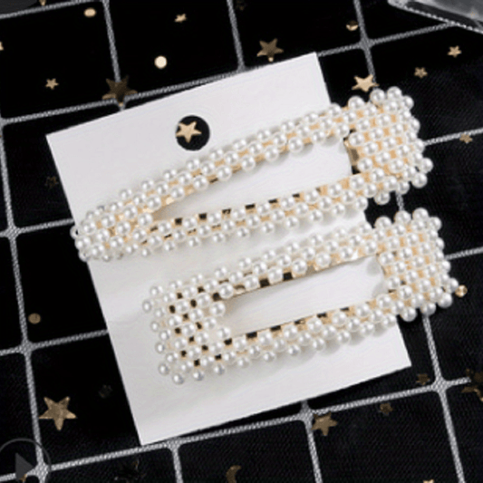 Elegant Pearl Barrette Hair Clip for Women