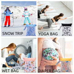 Waterproof Wet/Dry Bag for Diapers & Travel - Two Zippers