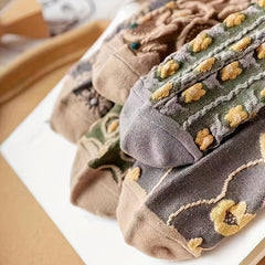 5 Pairs Floral Print Low Cut Women's Socks