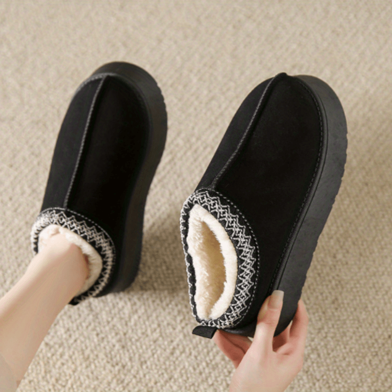 Women's Fuzzy Ankle Boots Platform Snow Boots