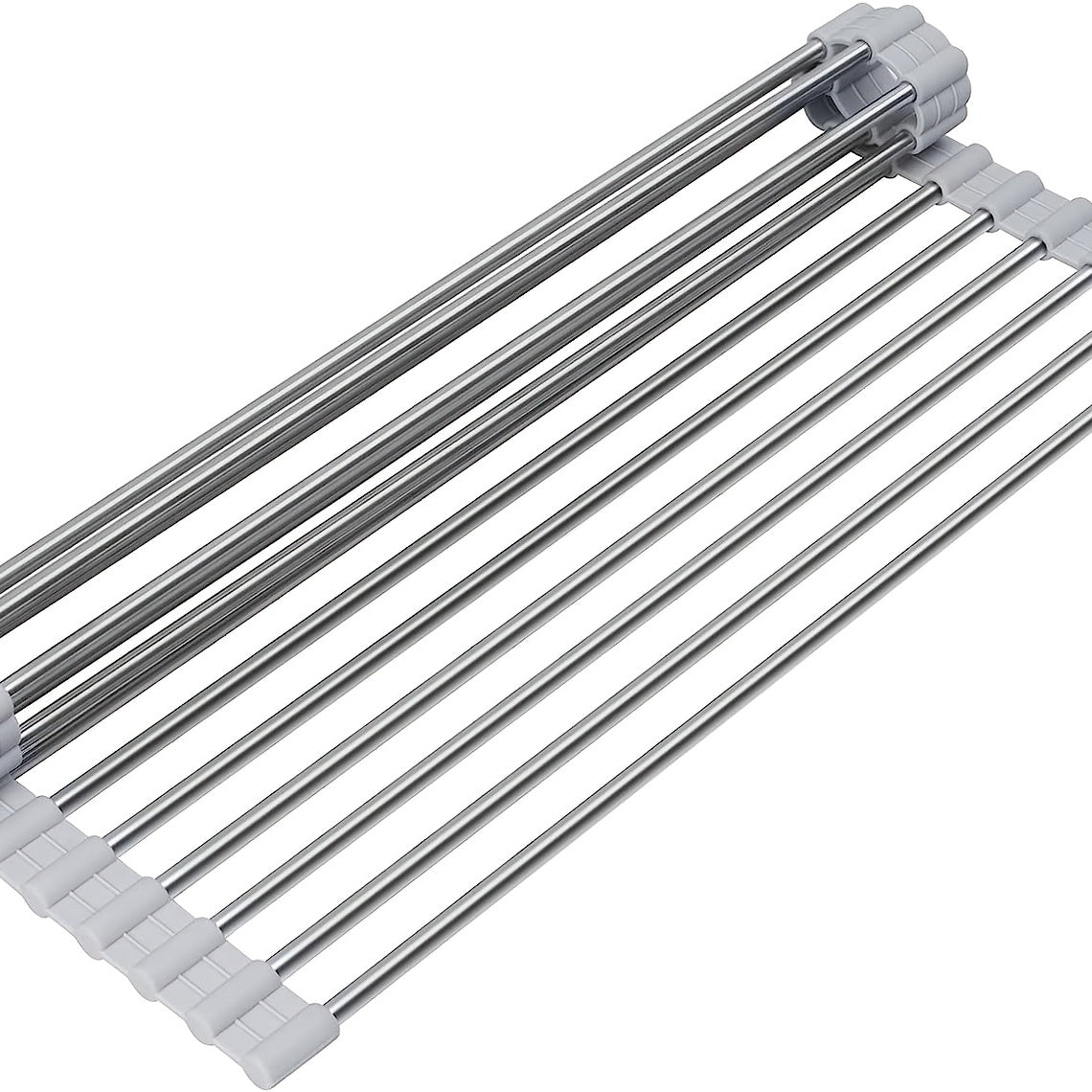 Over Sink Roll Up Dish Drying Rack Stainless Steel