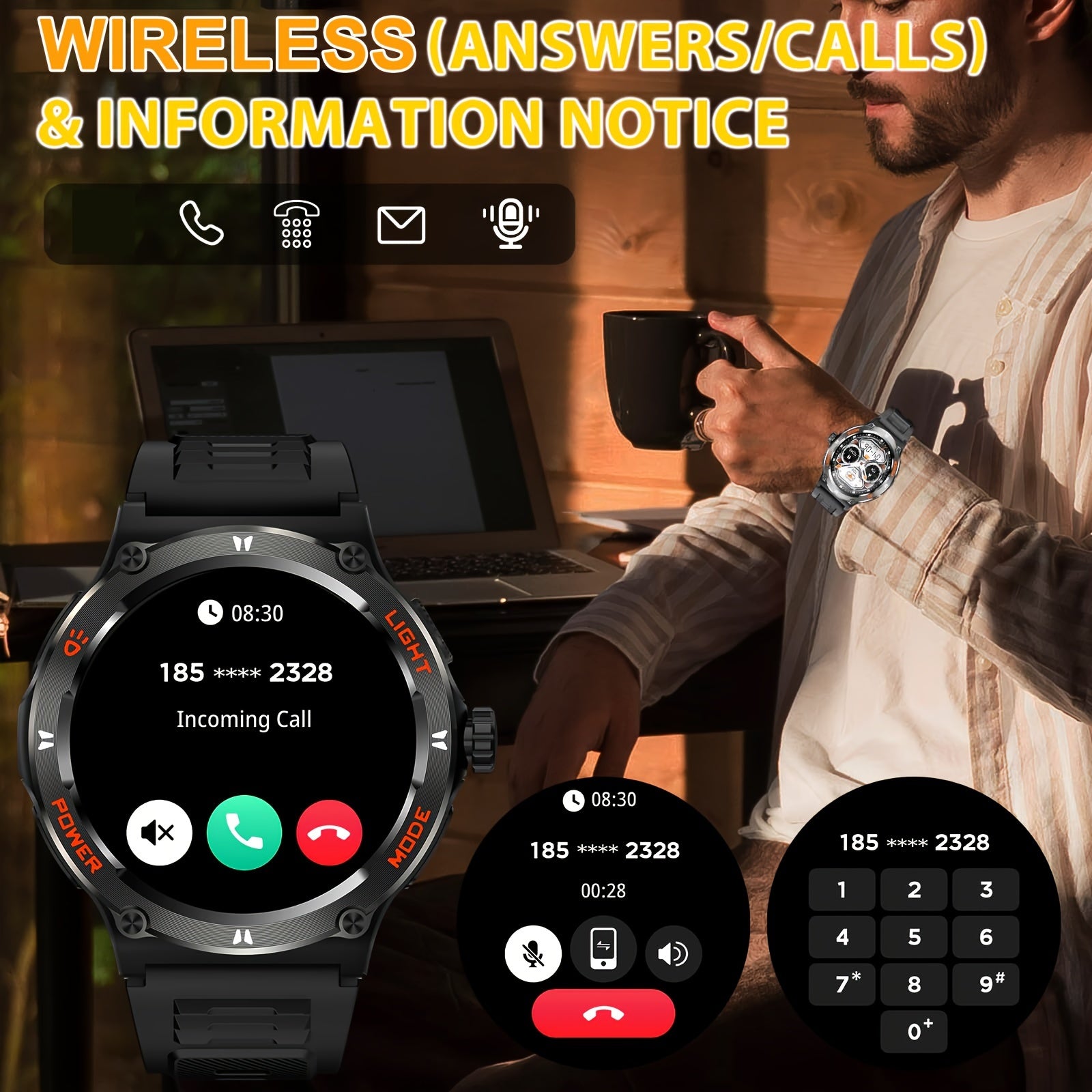 Synwoo Hybrid Smart Watch 3 Full Touch Screen IPX8 Waterproof Voice Control