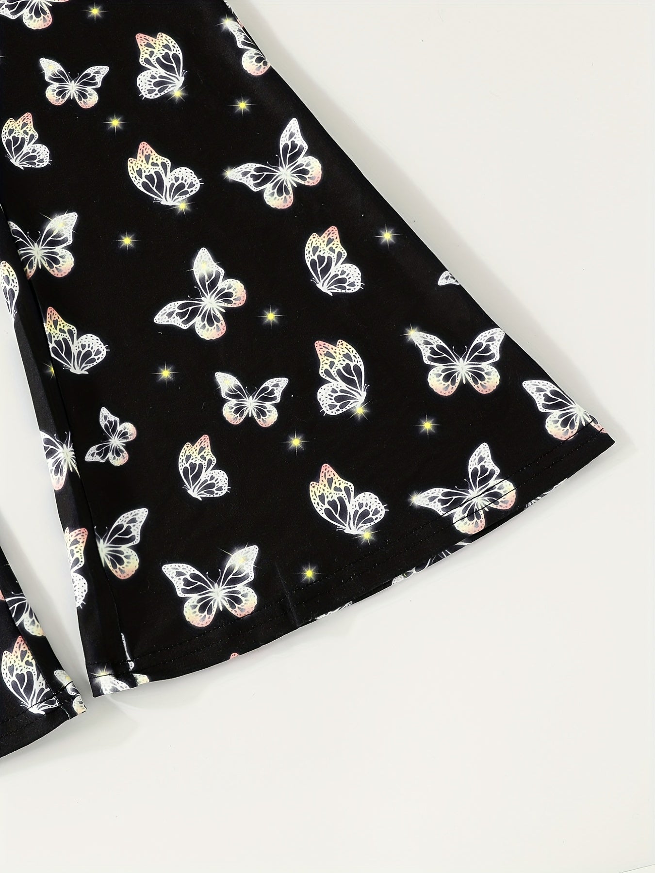 Girls Butterfly Print Flared Trousers