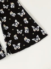 Girls Butterfly Print Flared Trousers