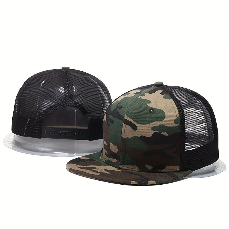 Camouflage Baseball Cap Adjustable Snap Back Hat Mesh Trucker Unisex