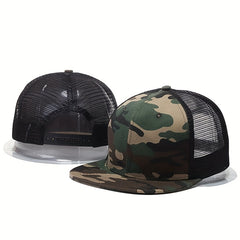 Camouflage Baseball Cap Adjustable Snap Back Hat Mesh Trucker Unisex