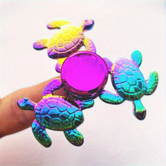 Colorful Metal Turtle Finger Spinner Quiet Durable Toy Relax Novelty Game
