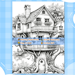TREE HOUSE Adult Coloring Book - Perfect Gift for Christmas, Birthdays, Friends