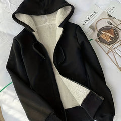 Y2K Solid Zip Up Hoodie Long Sleeve Sweatshirt