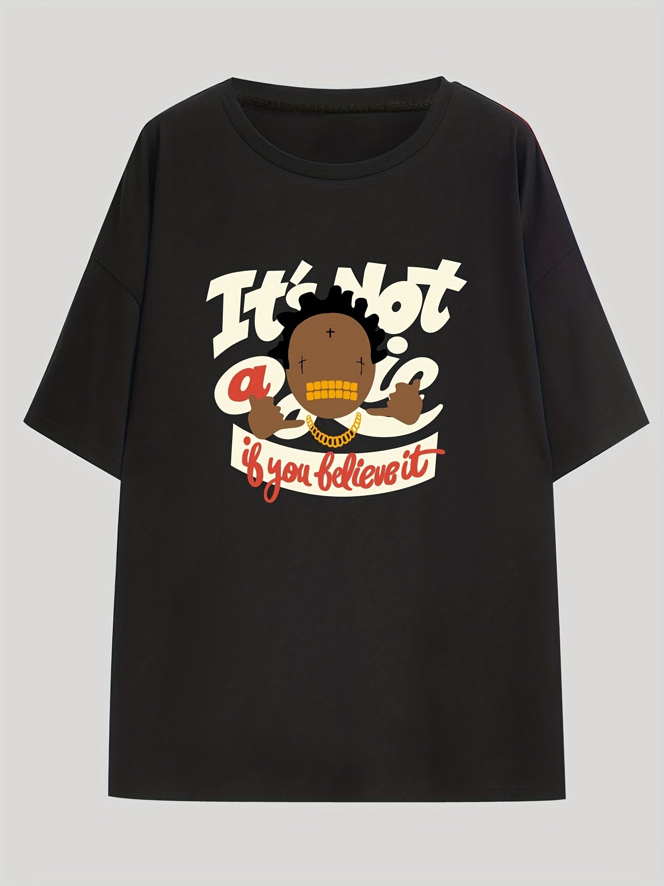 Men's Hip-Hop Graphic Tee Casual Stretch Tee