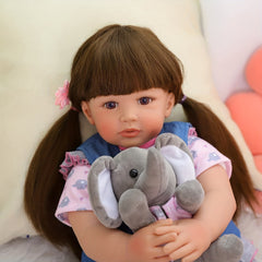 22 Inch Reborn Silicone Real Baby Toddler Doll Soft Reborn Girl Doll