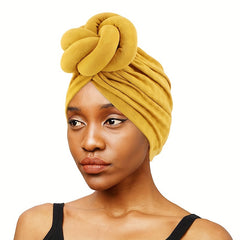 Twisted Turban Cap Solid Hijab Hat Elastic Head Wrap Ramadan Headscarf