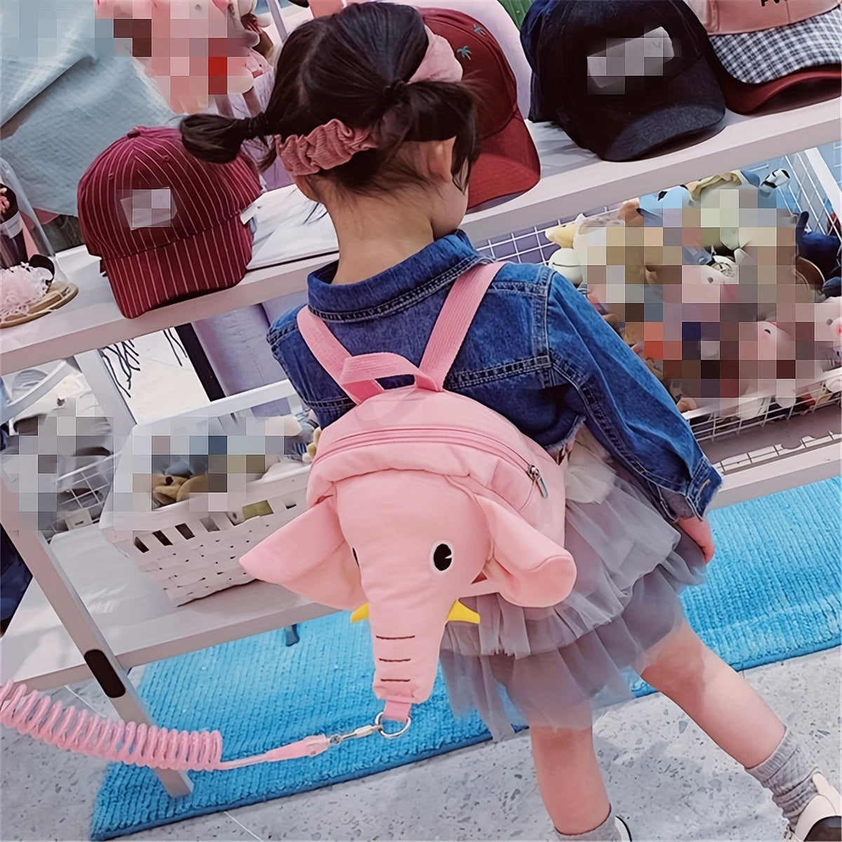 Kids Elephant Backpack With Anti-lost Rope