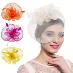 Feather Fascinator Flower Head Piece Wedding Tea Party Head Accessory