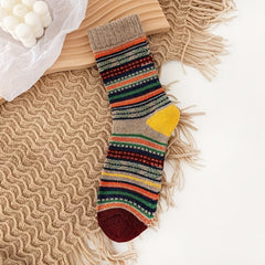 5 Pairs Mixed Outdoor Wool Socks Thick Soft Comfortable Mid Calf