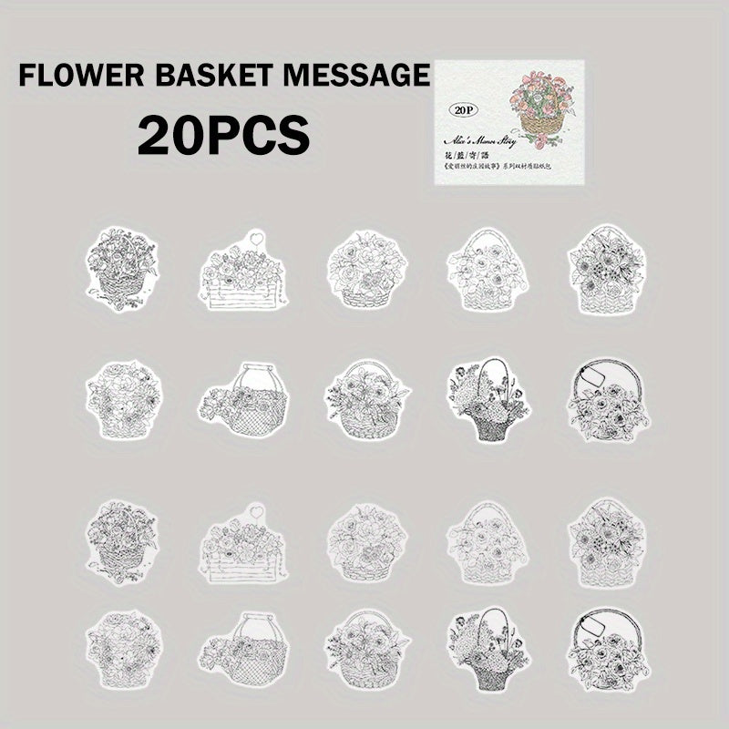 20pcs Writable Plant Shape Stickers Set for Scrapbooking Journal Diary Planner