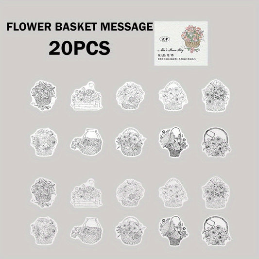 20pcs Writable Plant Shape Stickers Set for Scrapbooking Journal Diary Planner